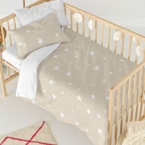 Parure de couette HappyFriday Basic Kids Beige Lit de bébé 2 Pièces