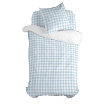 Parure de couette HappyFriday Basic Kids Bleu Lit 1 persone Vichy 2 Pièces