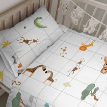 Parure de couette HappyFriday Mini savanna Multicouleur Lit de bébé 2 Pièces