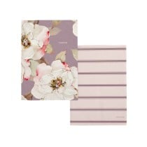 Tissu de cuisine HappyFriday White Peonies Multicouleur 70 x 50 cm (2 Unités)