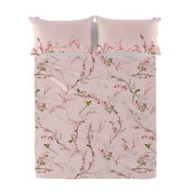 Drap HappyFriday Chinoiserie rose Multicouleur 260 x 270 cm (asiatico/oriental)