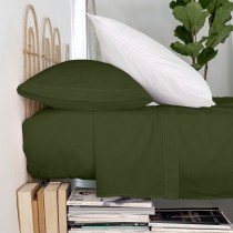 Drap HappyFriday Basic Vert Lit 1 persone