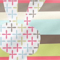 Cot protector HappyFriday Moshi Moshi Rabbit family Multicolour 210 x 40 cm