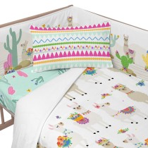 Cot protector HappyFriday Moshi Moshi Cute llamas Multicolour 210 x 40 cm