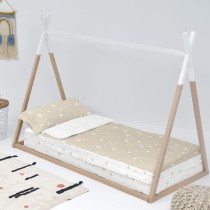 Housse de couette non rembourrée HappyFriday Basic Kids Little star Beige 105 x 200 cm