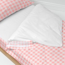 Housse de couette non rembourrée HappyFriday Basic Kids Vichy Rose 90 x 200 cm