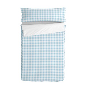 Housse de couette non rembourrée HappyFriday Basic Kids Vichy Bleu 90 x 200 cm