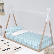 Housse de couette non rembourrée HappyFriday Basic Kids Vichy Bleu 90 x 200 cm