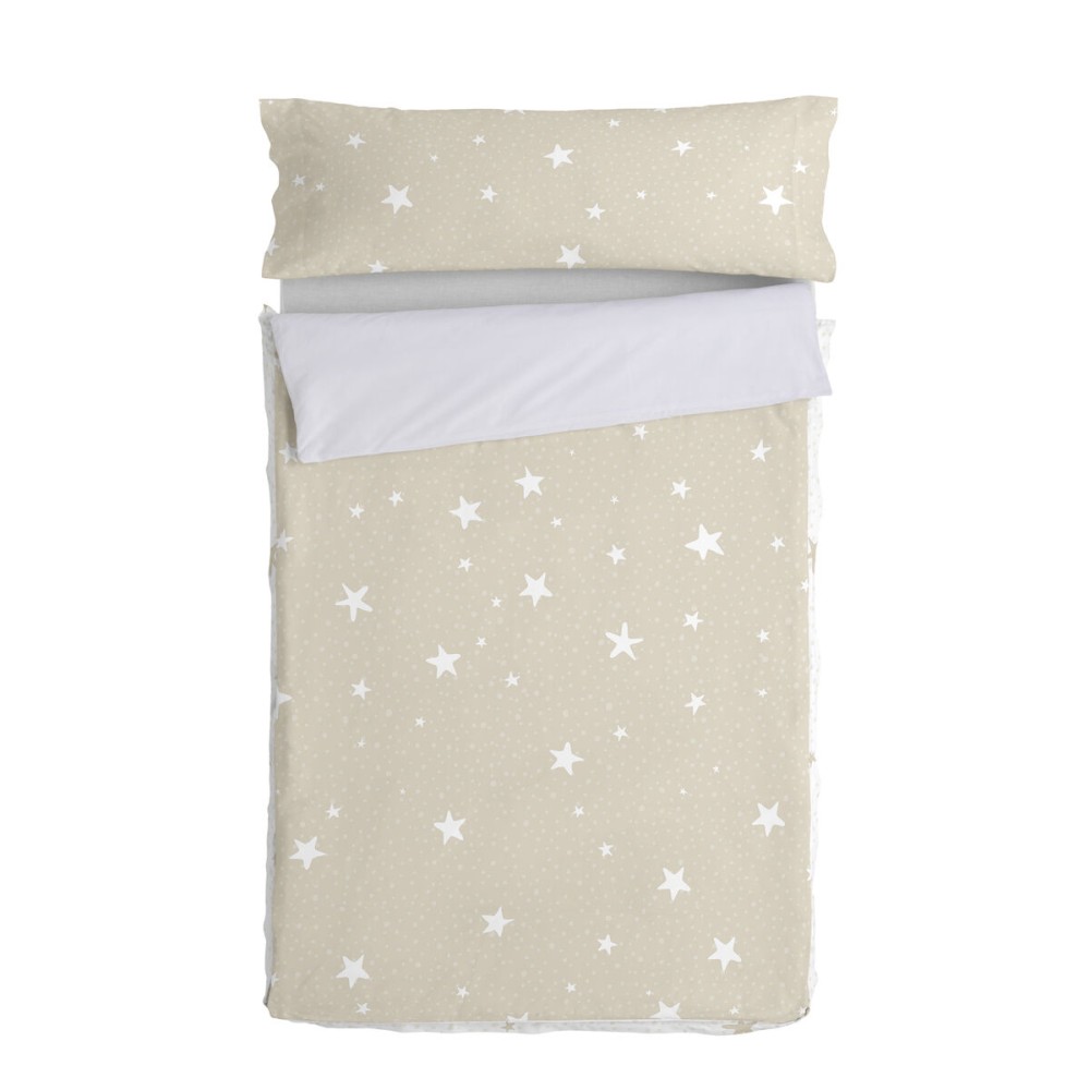 Quilted Zipper Bedding HappyFriday Basic Little Star Beige 105 x 200 cm