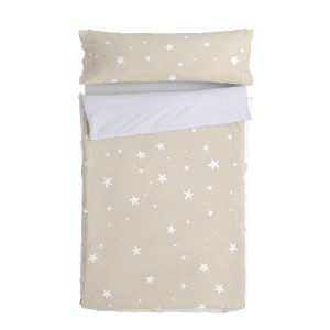 Quilted Zipper Bedding HappyFriday Basic Little Star Beige 105 x 200 cm