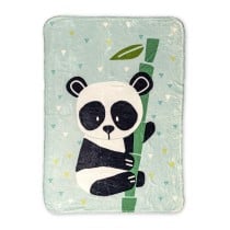 Couverture HappyFriday Moshi Moshi Panda Garden Blue Multicouleur Microfibre 110 x 140 cm