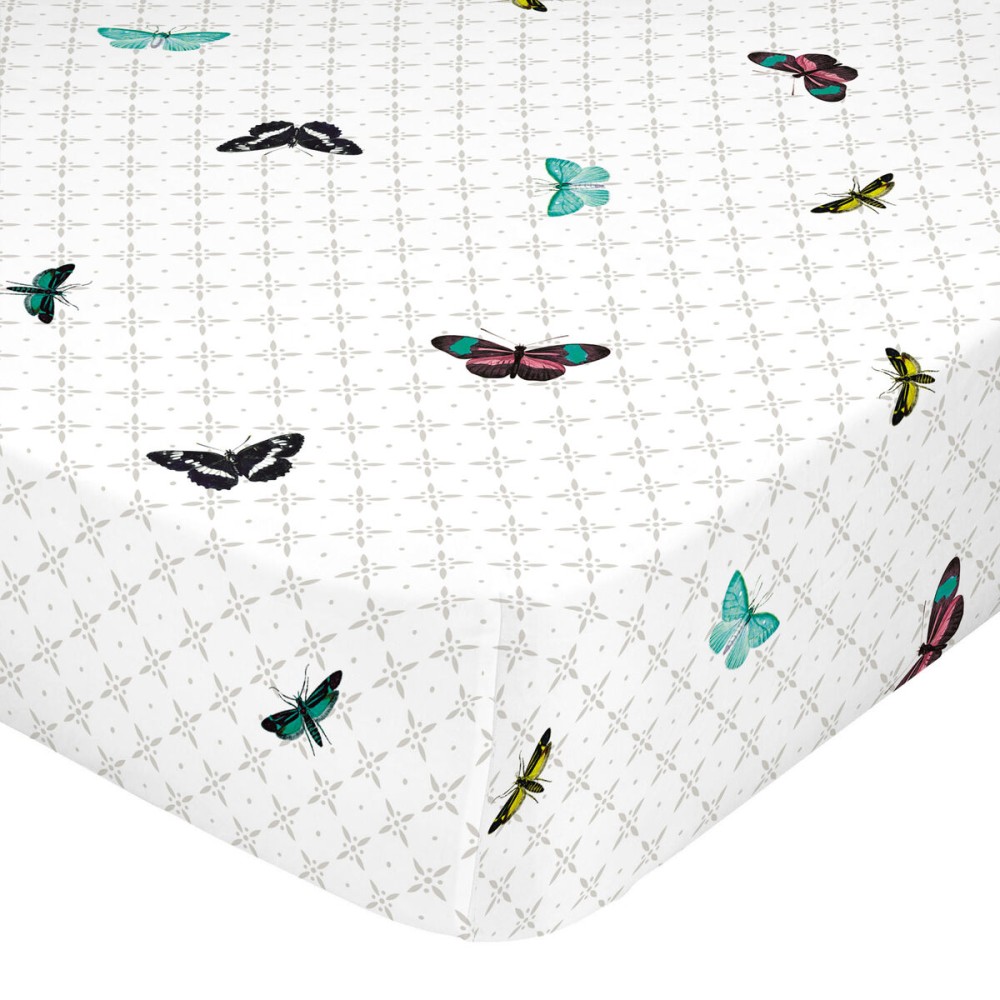 Fitted bottom sheet HappyFriday Birds of paradise Multicolour 160 x 200 x 32 cm