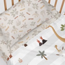 Drap housse HappyFriday Moshi Moshi Dino Multicouleur 60 x 120 x 14 cm