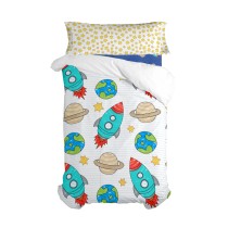 Parure de couette HappyFriday Mr Fox Space Rocket Multicouleur 2 Pièces