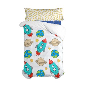 Parure de couette HappyFriday Mr Fox Space Rocket Multicouleur 2 Pièces