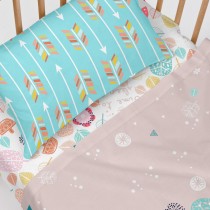 Drap housse HappyFriday MOSHI MOSHI Multicouleur 70 x 140 x 14 cm