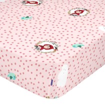 Fitted sheet HappyFriday MR FOX Multicolour Pink 70 x 140 x 14 cm