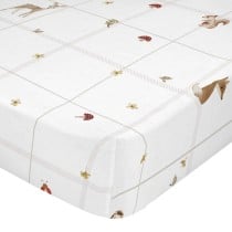 Drap housse HappyFriday Woods animals Blanc Multicouleur 70 x 140 x 14 cm