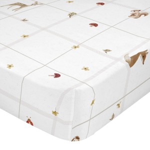 Drap housse HappyFriday Woods animals Blanc Multicouleur 70 x 140 x 14 cm