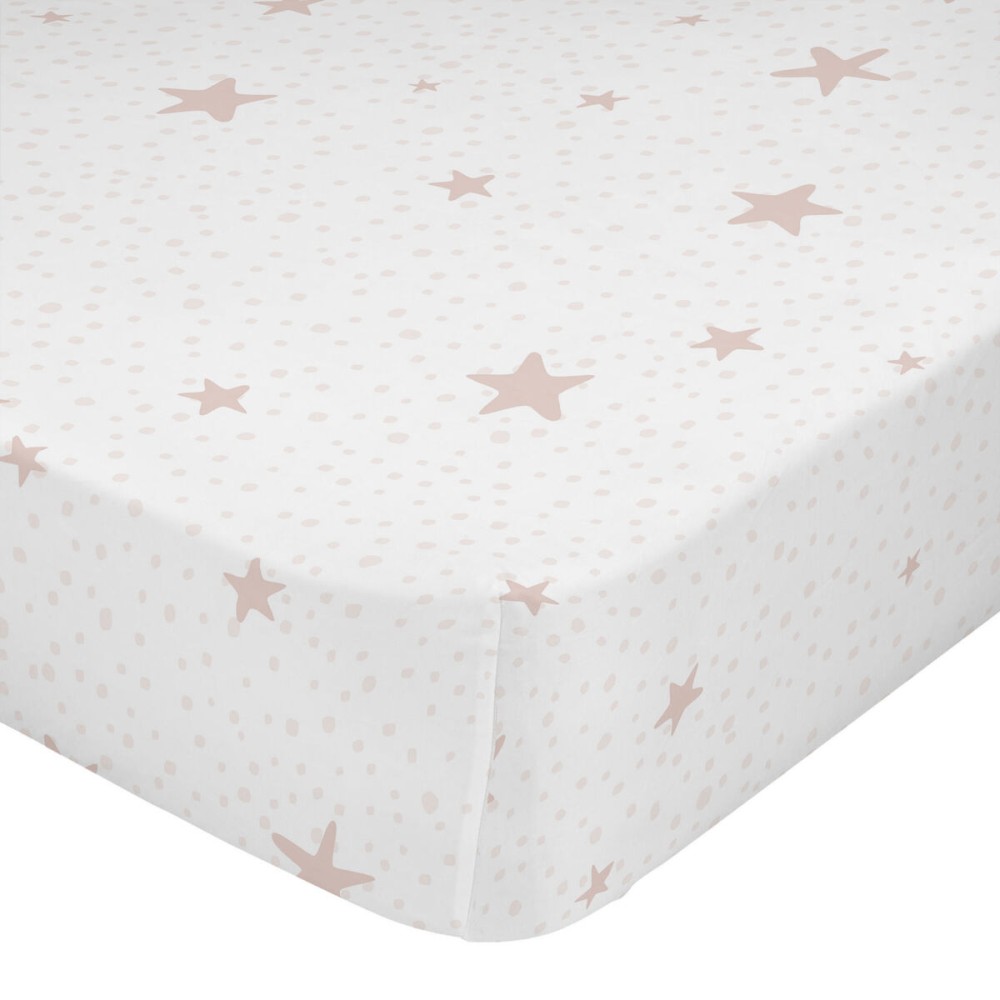 Drap housse HappyFriday BASIC KIDS Rose 90 x 200 x 32 cm