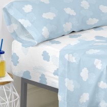 Drap housse HappyFriday BASIC KIDS Bleu 90 x 200 x 32 cm