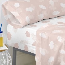 Drap housse HappyFriday BASIC KIDS Rose 105 x 200 x 32 cm