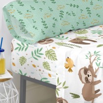 Fitted sheet HappyFriday MOSHI MOSHI Multicolour 105 x 200 x 32 cm