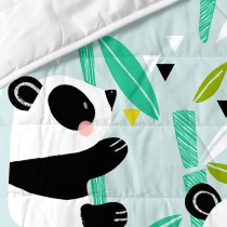 Bedspread (quilt) HappyFriday Moshi Moshi Blue 200 x 260 cm Panda bear