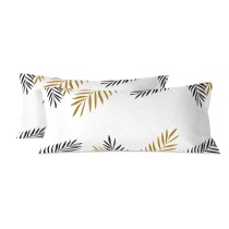 Taie d'oreiller HappyFriday Blanc Foliage Multicouleur 45 x 110 cm (2 Unités)