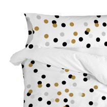 Taie d'oreiller HappyFriday Blanc Golden Dots Multicouleur 45 x 110 cm