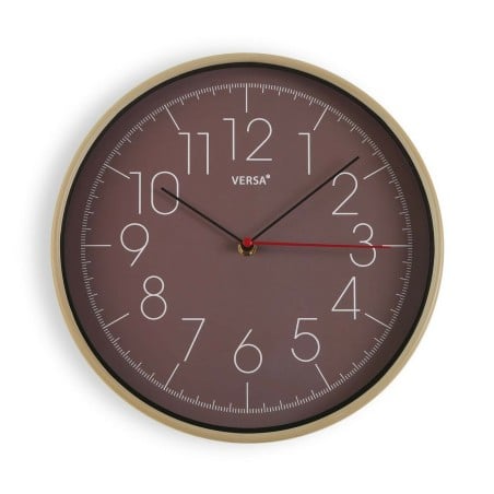 Wall Clock Versa Brown Plastic (4,3 x 30,5 x 30,5 cm)