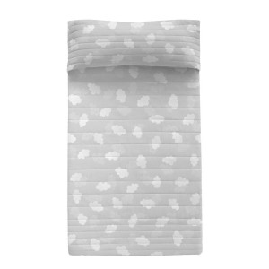 Couvre-lit HappyFriday Basic Kids Gris 200 x 260 cm Nuages