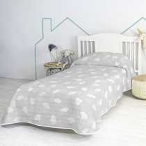 Bedspread (quilt) HappyFriday Basic Kids Grey 180 x 260 cm Clouds