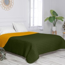 Reversible Bedspread HappyFriday Basic Dash Yellow Green 270 x 260 cm