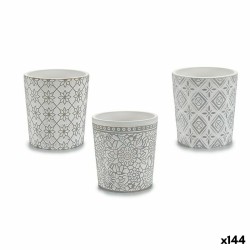 Planter Ibergarden DX43436-F12 White Grey Ceramic Pattern 12,3 x 12 x 12,3 cm (144 Units)