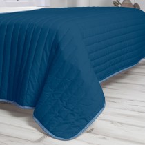 Wendbare Tagesdecke HappyFriday Basic Dash Weiß Marineblau 200 x 260 cm