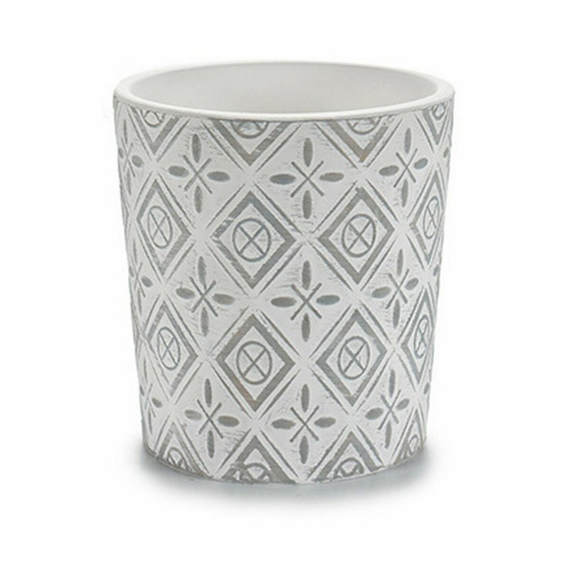 Cache-pot Ibergarden DX43436-F12 Blanc Gris Céramique Modèle 12,3 x 12 x 12,3 cm (144 Unités)