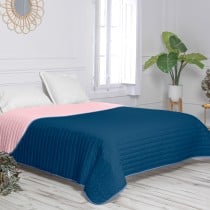 Couette réversible HappyFriday Basic Dash Rose Blue marine 270 x 260 cm