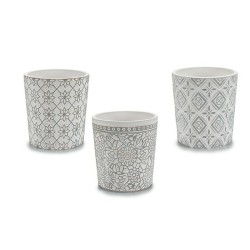 Cache-pot Ibergarden DX43436-F12 Blanc Gris Céramique Modèle 12,3 x 12 x 12,3 cm (144 Unités)