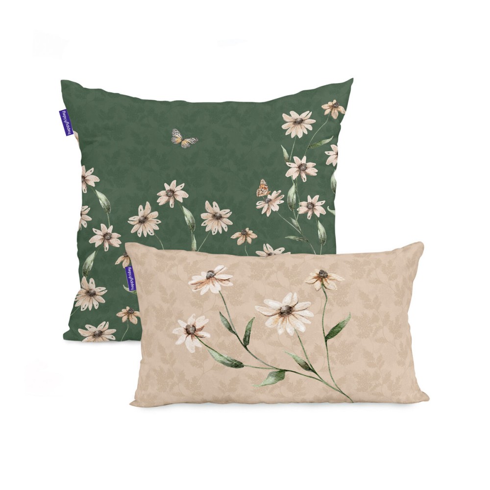 Set de housses de coussin HappyFriday Tinny bloom  Multicouleur 2 Pièces