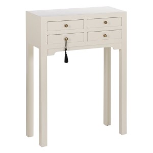 Console Blanc Bois d'épicéa Bois MDF 63 x 26 x 85 cm