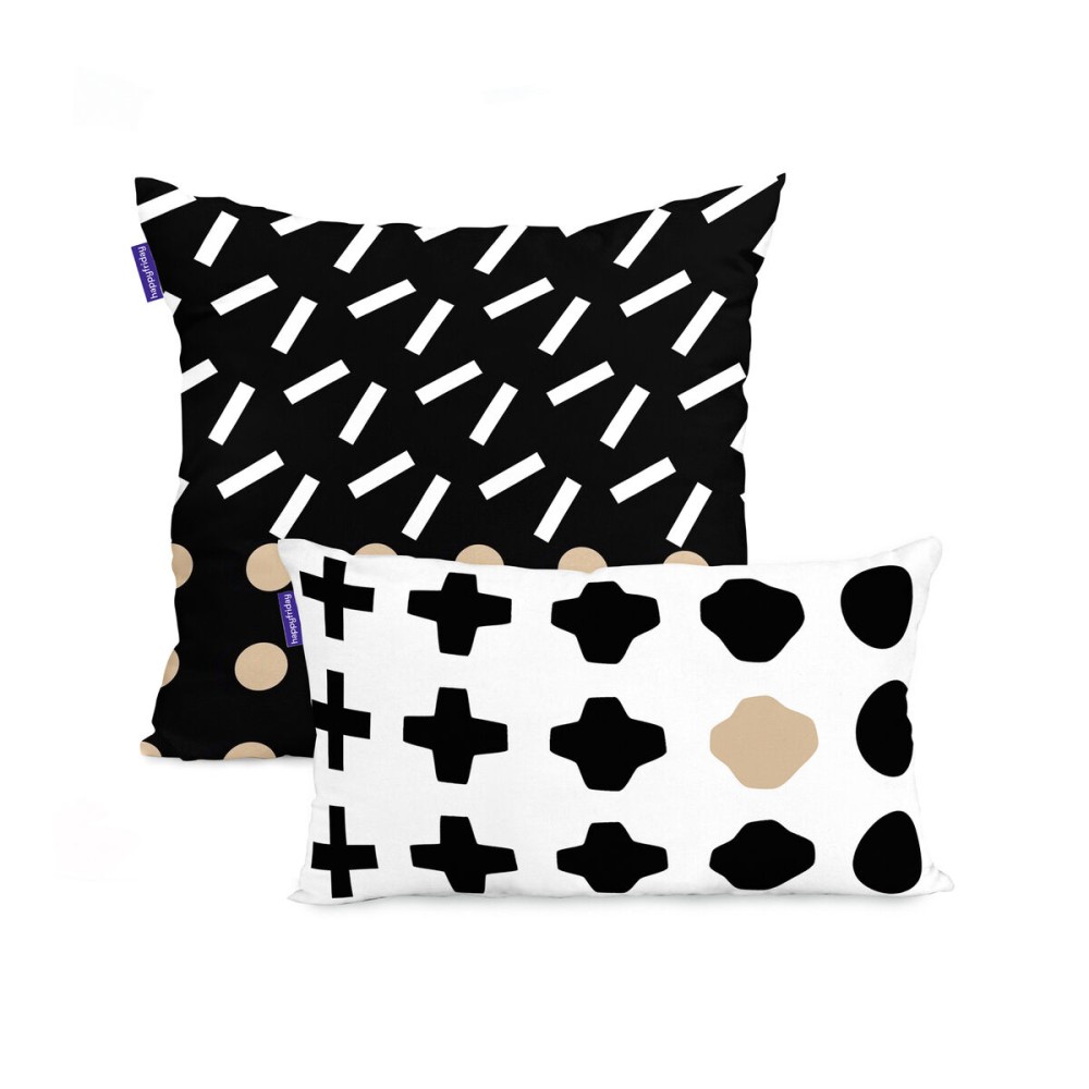 Cushion cover HappyFriday Blanc Blush sand Multicolour 2 Pieces