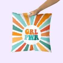 Cushion cover HappyFriday Aware Girl power Multicolour 50 x 50 cm 2 Pieces