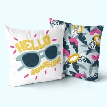 Housse de coussin HappyFriday Aware Hello sunshine Multicouleur 50 x 50 cm 2 Pièces