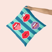 Housse de coussin HappyFriday Aware Lips Multicouleur 50 x 50 cm 2 Pièces