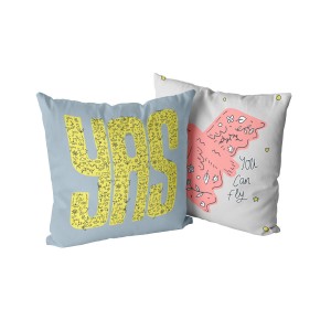 Cushion cover HappyFriday Aware Yas Multicolour 50 x 50 cm 2 Pieces