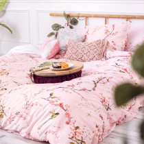 Housse de Couette HappyFriday Chinoiserie rose Multicouleur 155 x 220 cm