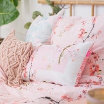 Housse de Couette HappyFriday Chinoiserie rose Multicouleur 155 x 220 cm