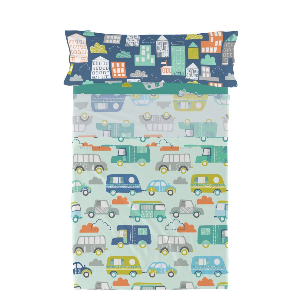 Jeu de draps HappyFriday Moshi Moshi Holidays  Multicouleur Lit 1 persone 2 Pièces