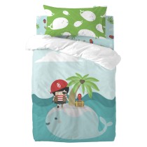 Duvet cover set HappyFriday Happynois Pirata Multicolour Baby Crib 2 Pieces